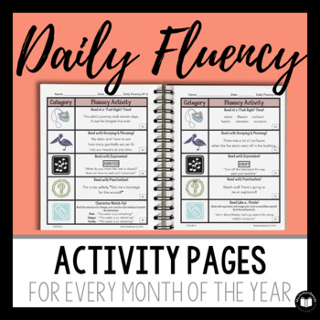 Preview of Daily Fluency Activity Pages | Intermediate Level BUNDLE