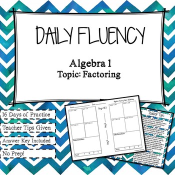 Preview of Daily Fluency Practice: Factoring Polynomials