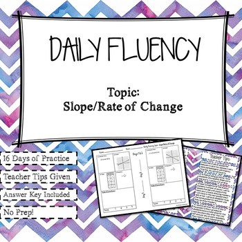 Preview of Daily Fluency Practice: Slope/Rate of Change