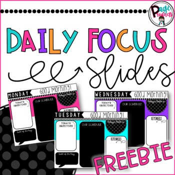 Preview of Daily Focus Slides for Digital Learning *FREEBIE*