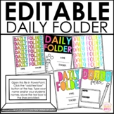 Daily Folder Covers Editable - Back to School Bright Folde