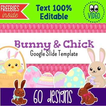 Preview of Daily GOOGLE SLIDES Templates | Bunny & Chick Design | Editable 