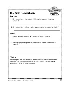 daily geography practice grade 5 weeks 1 6 tpt