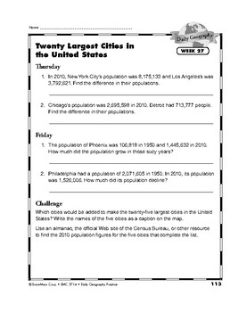 daily geography practice grade 5 weeks 25 30 tpt