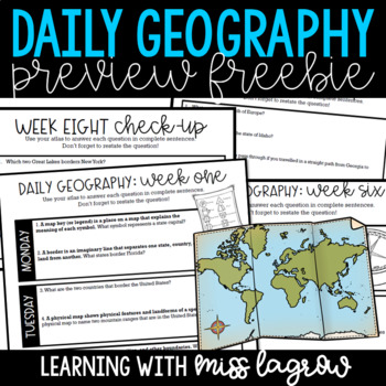Daily Geography or Social Studies Map Skills: FREEBIE