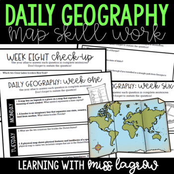 Preview of Daily Geography or Social Studies Map Skills FULL YEAR Bundle