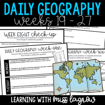 Preview of Daily Geography or Social Studies Map Skills: Weeks 19 - 27