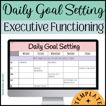 Preview of Daily Goal Setting | Reusable Template | SPED Back to School Morning Meeting