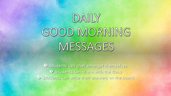 Daily Good Morning Messages by The Travelling Relief Teacher | TPT