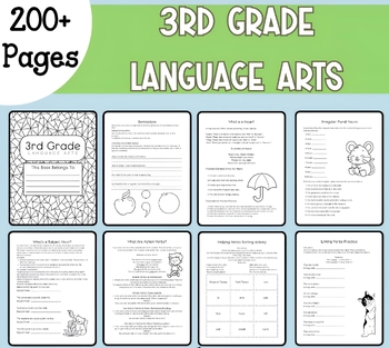 Preview of Daily Grammar Activities BUNDLE | Grammar Worksheets for 3rd Grade | 200+ Pages