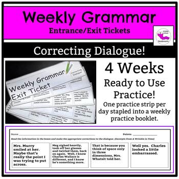Preview of Daily Grammar Entrance or Exit Tickets:  Correcting Dialogue