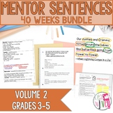 Daily Grammar Mentor Sentence Units (VOLUME 2) Bundle (Grades 3-5): 40 Weeks!