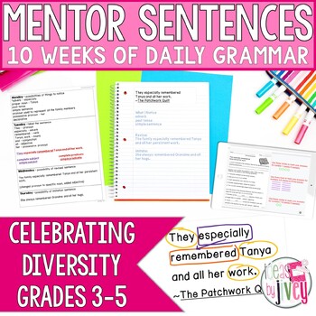 Preview of Daily Grammar Mentor Sentences Unit: Celebrating Diversity (Grades 3-5)