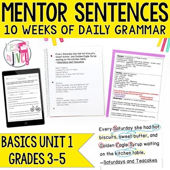 Preview of Daily Grammar Mentor Sentences Unit: Just the Basics Set 1 (Grades 3-5)