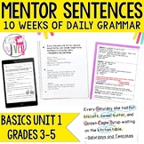 Daily Grammar Mentor Sentences Unit: Just the Basics Set 1