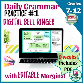 Preview of Daily Grammar Practice #1 Bell Ringer for Middle School | Digital