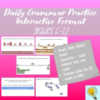Preview of Daily Grammar Practice (DGP) Interactive Digital Format - Grades 6-12