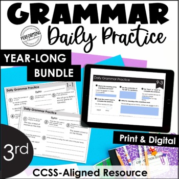 Preview of Daily Grammar Practice For 3rd Grade | Grammar Worksheets | Spiral Review
