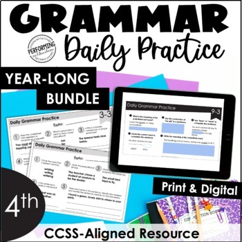 Preview of Daily Grammar Practice For 4th Grade | Grammar Worksheets | Spiral Review