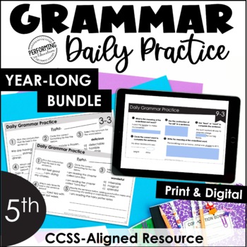 Preview of Daily Grammar Practice For 5th Grade | Grammar Worksheets | Spiral Review