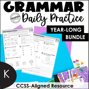 Preview of Daily Grammar Practice For Kindergarten | Grammar Worksheets | Spiral Review
