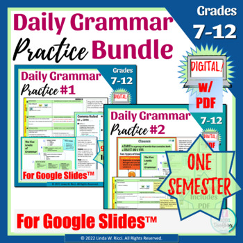 Preview of Daily Grammar Practice One Semester Digital Bell Ringer| Digital