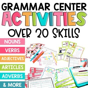 Preview of 2nd Grade Daily Grammar Review Practice  Literacy Center Activities BUNDLE