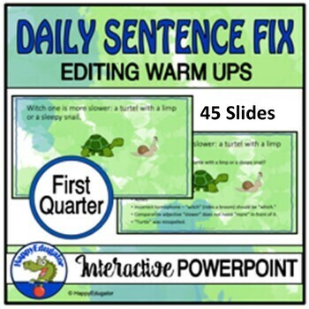 Preview of Daily Grammar Practice Sentence Fix Middle School Quarter 1 and Easel Assessment