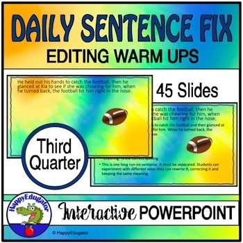 Preview of Daily Grammar Practice Sentence Fix Middle School Quarter 3 and Easel Assessment