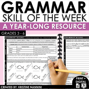 Preview of Daily Grammar Worksheets | Skill of the Week Language Activities Grammar Review