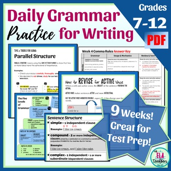 Preview of Daily Grammar Practice Bell Ringers: Focus on Formal Writing | PDF