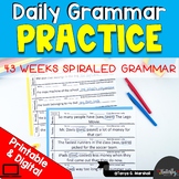 Daily Grammar Practice with Editable Spiraled ELA | Morning Work