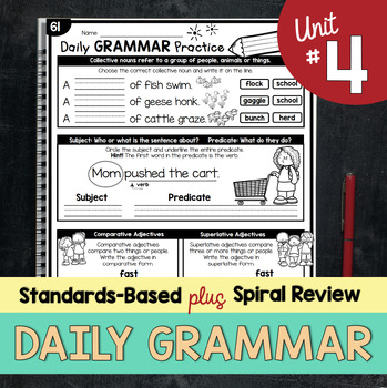 Preview of Daily Grammar Worksheets Writing Editing Sentences 2nd Grade 3rd Grade Language