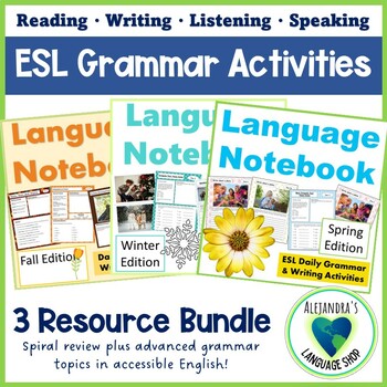 Preview of Daily Grammar and Writing Activities for ESL Students Year-Long Bundle