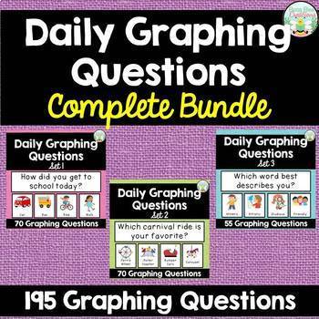 Preview of Daily Graphing Questions Bundle - 195 Questions