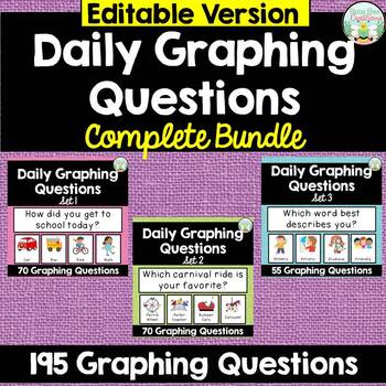 Preview of Daily Graphing Questions Bundle - EDITABLE