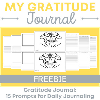 Preview of Daily Gratitude Journal | 15 Prompts | SEL | Social-Emotional Learning