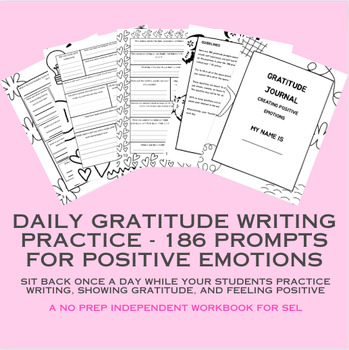 Preview of Daily Gratitude Journal - 186 Prompts for Positivity *DOCS