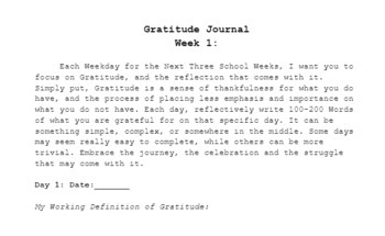 Preview of Daily Gratitude Journal Prompts - 3 Week Outline