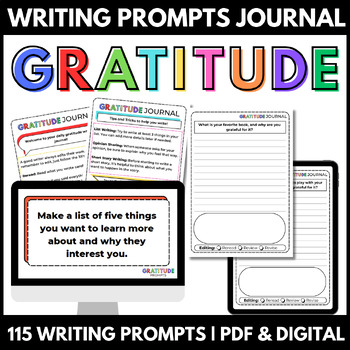 Preview of Daily Gratitude Journal Writing for Growth Mindset: 115 Prompts for Stage 2