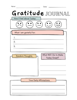 Daily Gratitude Journal for Kids by Bit Park | TPT