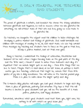 Preview of Daily Gratitude Journal for Teachers and Students