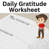 Daily Gratitude Worksheet for Self-Reflection, and Mindfulness