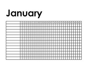 Preview of Daily Habit Tracker (one page per month)