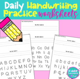 Daily Handwriting Practice Worksheets write name and letters