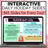 Daily Holiday Slides with Fun Facts, Math Questions, and W