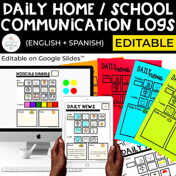 Preview of Daily Home Communication Logs | Special Ed | Editable Daily Communication Sheets