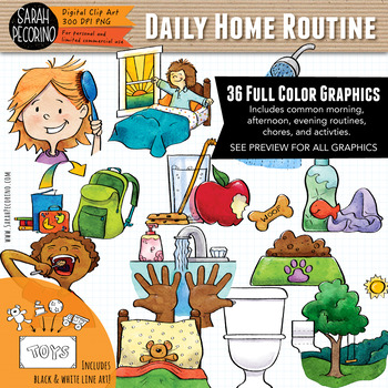 Preview of Daily Home Routine Clip Art