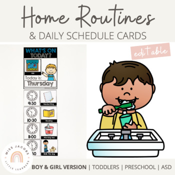 Preview of Home Schedule and Daily Routines Pack | Editable | Distance Learning Tool