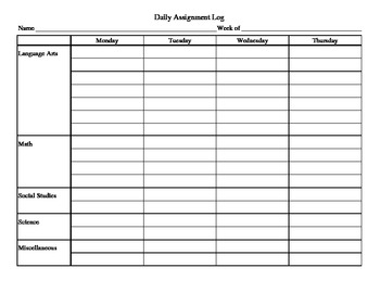 daily assignment log